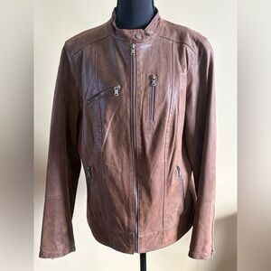 Levi’s  Brown Suede Leather Moto Biker Jacket Womens XL